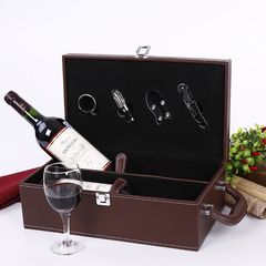 红酒盒双支装皮盒红酒箱2瓶装葡萄酒包装盒礼盒皮制红酒盒子