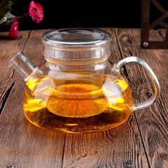 电陶炉玻璃壶耐热玻璃茶具泡茶壶直短嘴花茶壶加厚耐高温透明竹盖