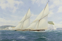 批发装饰画无框画画芯喷绘海边风景航海帆船油画海浪2115