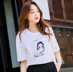 2016夏季新款 韩国Bongjashop官网正品代购 字母图案短袖T恤