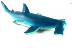 皇冠！海洋锤头鲨 锤头双髻鲨 八鳍丫髻鲛生物仿真模型玩具31厘米