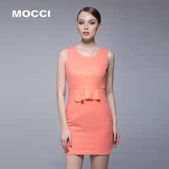 麦夕MOCC新款显白收身优雅气质荷叶边连衣裙MD74074904