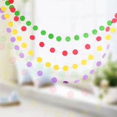 装扮用品EVA圆片彩色拉花横幅拉条儿童生日派对用品创意装饰布置