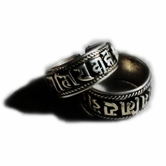 纯手工打造 尼泊尔文藏文六字真言925银纯银戒指 限量出售