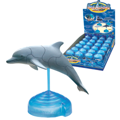 儿童4D拼装玩具/恐龙蛋/拼插玩具/海洋动物玩具模型 海豚鲨鱼鲸鱼