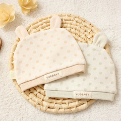 秋季婴儿帽子单层 0-12个月新生儿胎帽男女宝宝彩棉帽子睡帽