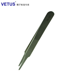VETUS镊子 精细高精密高弹性防磁防酸不锈钢扁头镊子 2A-SA