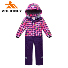 Valianly儿童连体滑雪服 男女童经典款连身滑雪衣加厚保暖防水