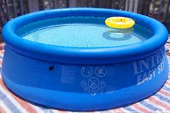 包邮美国INTEX56970 碟形家庭游泳池充气儿童游泳池大水池 送电泵
