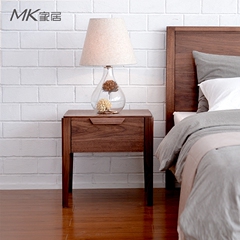 北欧日式黑胡桃木白橡木床头柜实木边柜储物柜简约卧室客厅家具