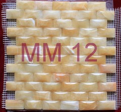 松香玉黄2.5*5 马赛克拼图 米黄玉石材 电视背景墙马赛克MM12