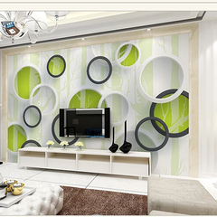 电视背景墙壁纸客厅卧室3d墙纸简约现代立体壁画墙布圈圈抽象树