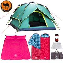 帐篷户外全自动3-4人家庭露营套装多人野外防雨双层野营帐篷套餐