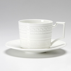 预订 英国正品Wedgwood 咖啡杯红茶杯碟下午茶 白色浮雕 Intaglio