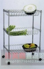 包邮正品厨房不锈钢色置物架 蔬菜层架 网篮水果三层收纳架