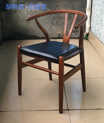 法式美式中式明椅实木书房椅餐椅休闲椅子叉背椅软包皮y椅圈椅
