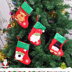 圣诞树装饰挂件圣诞袜子礼物袋儿童圣诞礼物袋糖果袋卡通圣诞袜