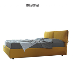 北欧简约布艺床现代软包床中小户型双人床靠背床定制定做设计y02