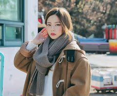 新款韩国情侣冬季纯色毛线长款围巾加厚加长毛线围巾