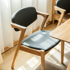 北欧实木餐厅家具 橡木餐椅宜家休闲椅现代简约原木家用电脑椅子