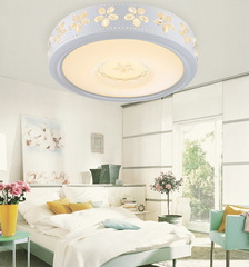 新中式 LED铁艺卧室吸顶灯主房间灯圆形温馨简约现代阳台客厅灯具