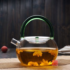 耐高温玻璃茶壶带提梁壶煮茶壶加厚水壶透明泡茶器家用防爆咖啡壶