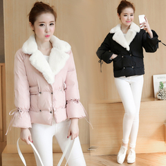 2016冬装新款短款棉服女韩版修身羊羔毛加厚棉袄学生羽绒棉衣外套