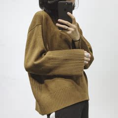 2016冬季新品高领蝙蝠袖韩版宽松羊毛打底套头针织衫毛衣女加厚潮