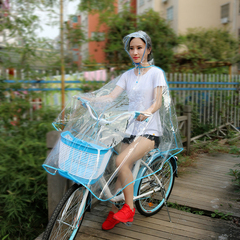 时尚EVA环保透明雨衣雨披自行车电动车上学徒步骑行单人男女款