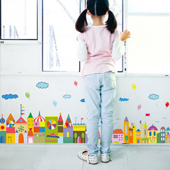 卡通城市儿童房墙贴卧室教室班级文化布置墙画贴纸装饰品墙上贴画