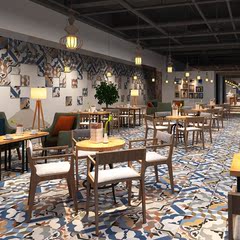 西班牙客厅混拼花防滑耐磨地板砖彩色唐卡花片瓷砖几何小花砖600