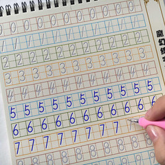 幼儿凹槽练字贴学前拼音汉字数字描红本宝宝学写字反复书写送笔芯