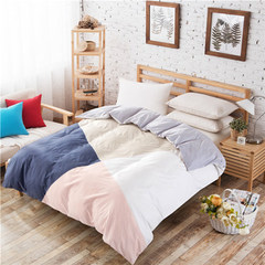 韩国ins小清新纯棉床单被罩简约卡通风加厚床上用品1.5m被套1.2米