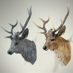欧式创意鹿头壁挂墙饰客厅墙面动物头壁饰挂件墙壁复古立体装饰品