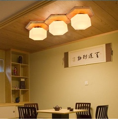 现代简约木质儿童拼图吸顶灯客厅温馨卧室书房北欧日式灯阳台灯具