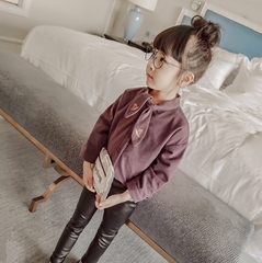 女童2016冬季新品韩版甜美公主简约加厚休闲保暖加绒全棉衬衣衬衫