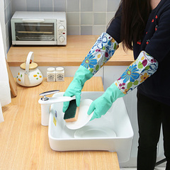 厨房家务清洁手套加绒洗碗手套加厚乳胶洗衣手套防水保暖塑胶手套