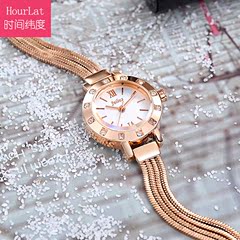 聚利时手表女正品水钻玫瑰金手链表 韩国非机械时尚钢带女士手表