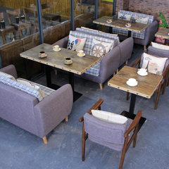 定制西餐厅沙发卡座 咖啡厅沙发桌椅 奶茶甜品店餐饮桌椅组合