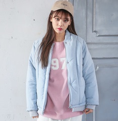 冬装新款2016韩版宽松学院风纯色百搭加厚短款夹克外套棉衣女学生