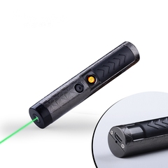 绿色光激光笔灯大功率教鞭USB电子充电打火机点烟器创意防风个性