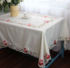 田园欧式镂空刺绣花餐桌布布艺长方形茶几布客厅台布椅套椅垫桌旗
