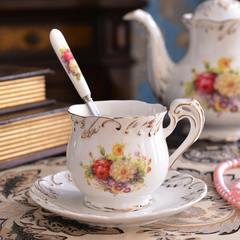 欧式陶瓷咖啡杯碟 高档下午茶咖啡杯红茶杯套装情侣杯碟带勺包邮