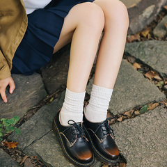 秋冬季全棉堆堆袜加长加厚女袜纯色毛圈袜女保暖袜子短靴袜套
