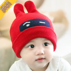 MZ3992 秋季新款公主妈妈婴儿童帽套头帽兔子耳朵宝宝棉线帽子