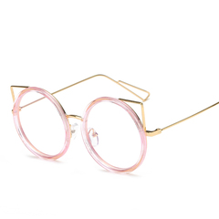 新款金属圆框平光镜潮流男女通用韩版平光眼镜时尚流行装饰镜9015