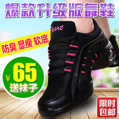 赛彩春夏季现代舞鞋 女式网面舞蹈鞋真皮透气广场舞鞋 健身运动鞋