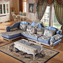 欧式沙发 布艺沙发组合客厅贵妃转角实木大小户L型可拆洗沙发家具