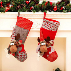 儿童圣诞袜子节日装饰圣诞服饰帽礼物袋大袜子圣诞礼品装饰用品