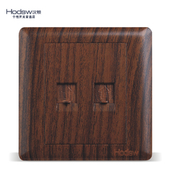 HODSW/汉顿木纹电话电脑组合插座